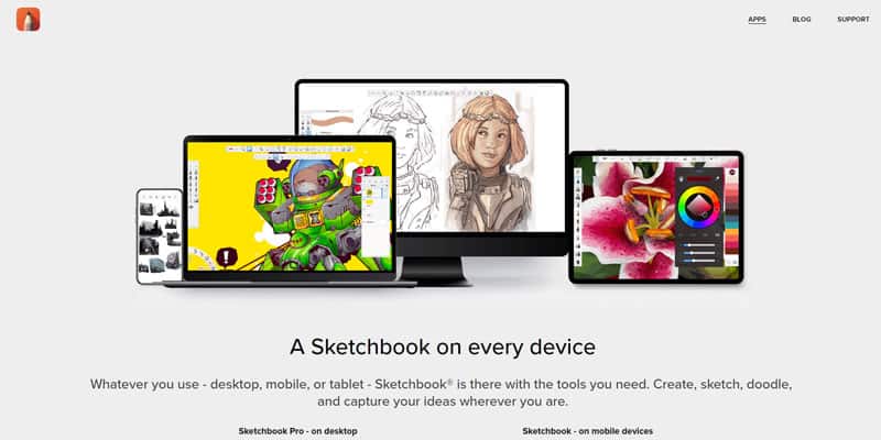 a simple and easy to use free drawing software, autodesk sketchbook