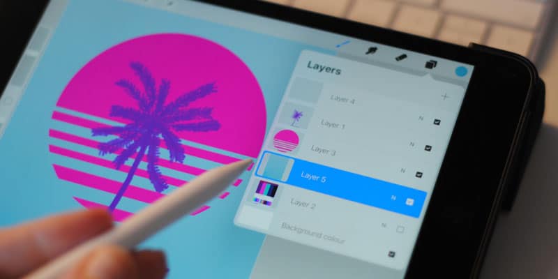 procreate showing the layers tab, is procreate hard to learn