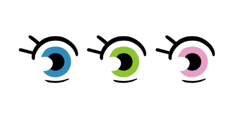 drawing cute eyes with 3 different colors