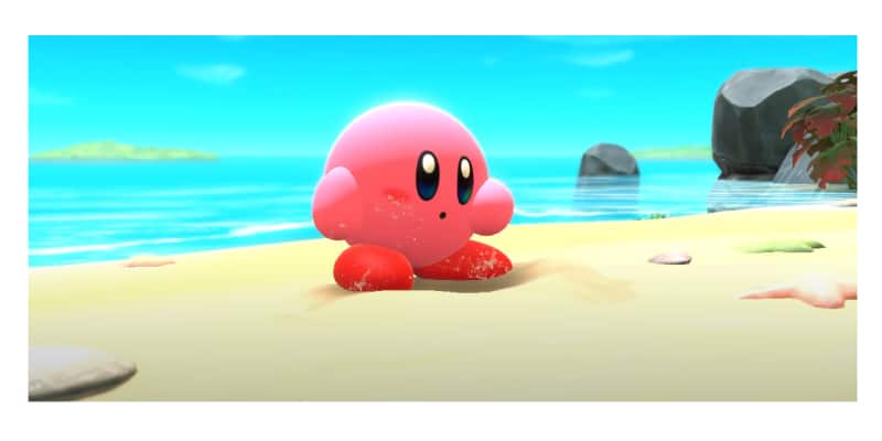 Kirby screenshot, with big and cute eyes