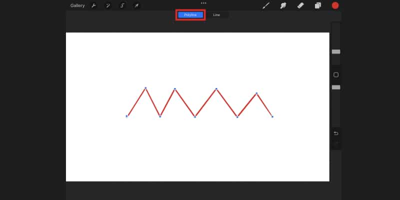 Edit Polyline option in procreate