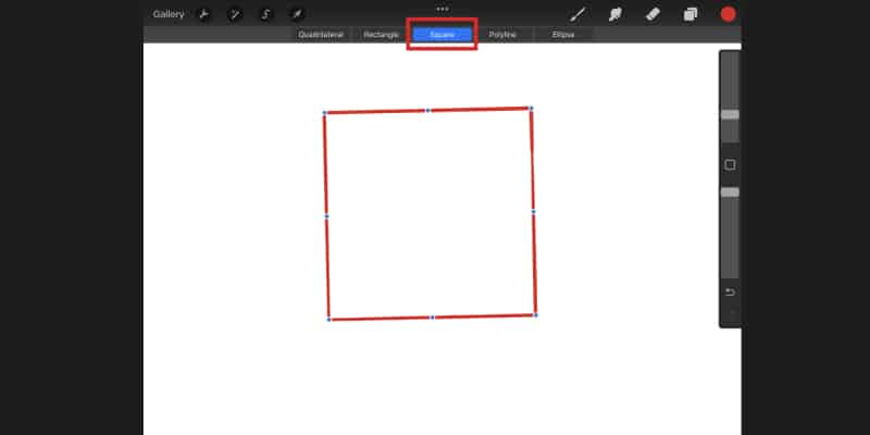 Square option in Procreate Edit Shape