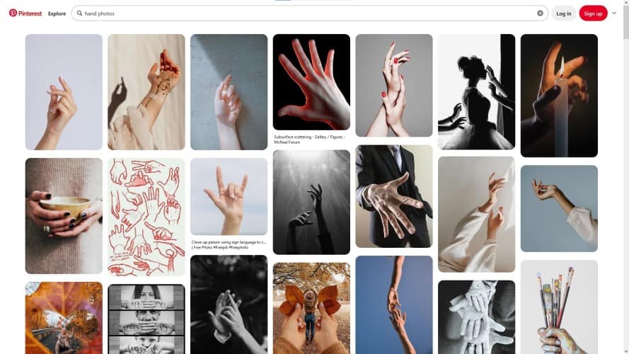 Hand Photos search on Pinterest, male and female hands