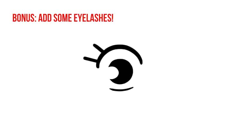 add eyelashes to your cute eye for a more feminine look