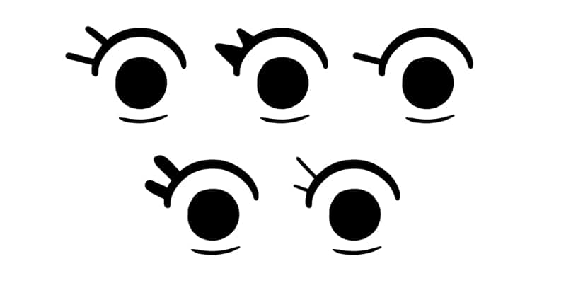 many different type of cartoon eyelashes