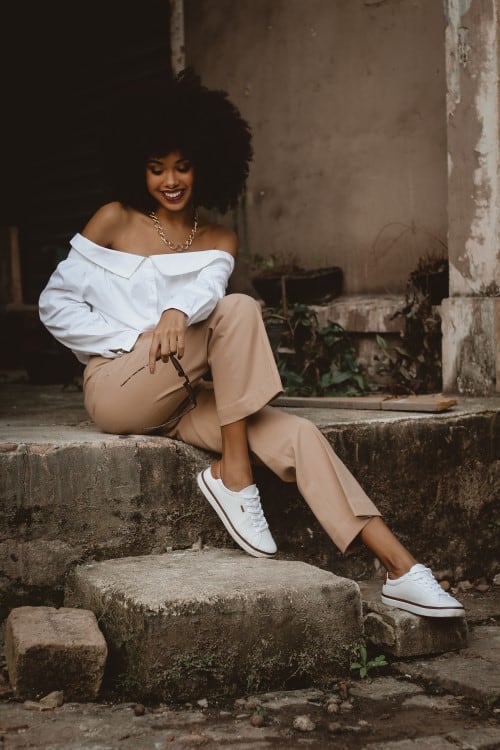 Girl Sitting On The Ground, Smiling, Sitting Reference Pose