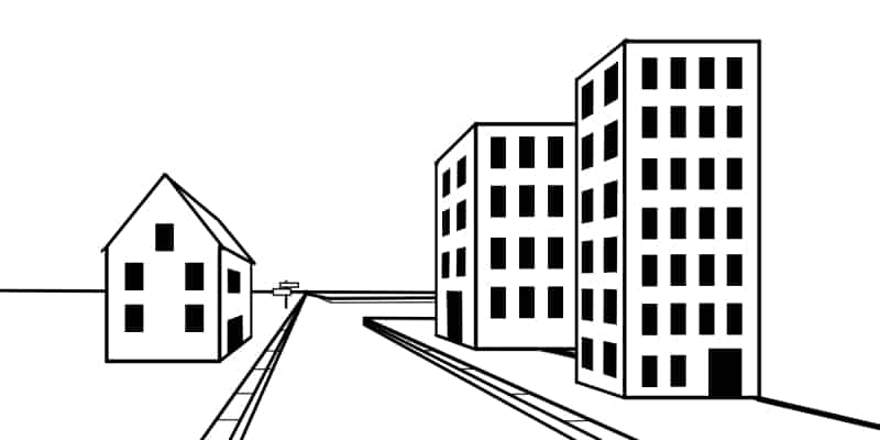 Free Vectors | A simple line drawing of a building on the palm of your hand