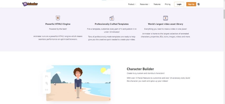 Animaker Screenshot - Web Cartoon Maker Platform