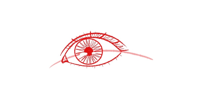 highlights of an eye drawn with ellipses instead of circles