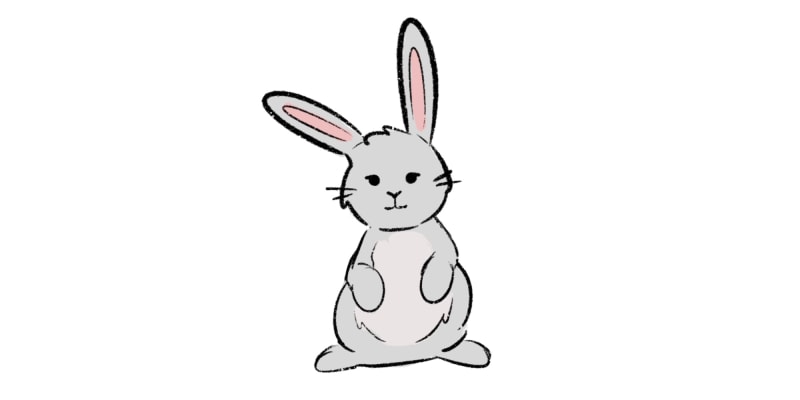 a cute drawing of a bunny
