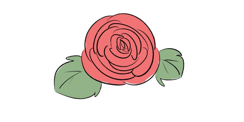 a cute drawing of a beautiful rose