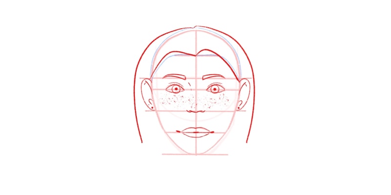 Add Two More Curved Lines Near The Hairline