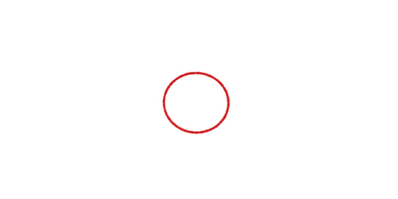 drawing of a simple circle, the first step in drawing eyes