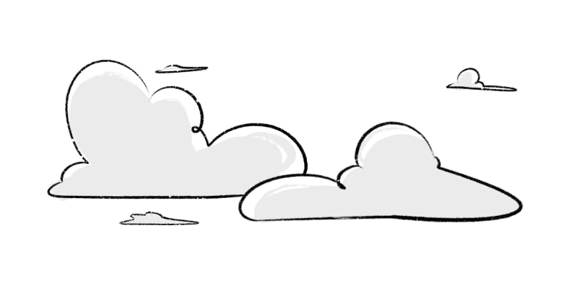 beautiful cartoon drawing of clouds