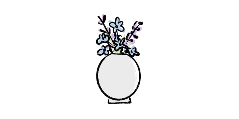 cute drawing idea of everyday objects, a jar of flower