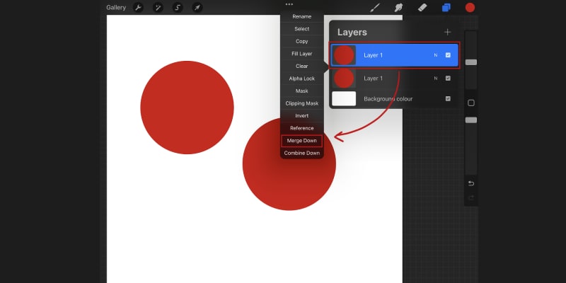 To Merge Layers Tap On The Layer You Want To Merge Then Tap Merge Down