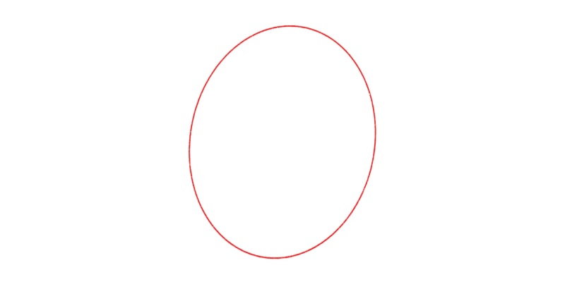 Oval shape for an easier drawing of an ear structure