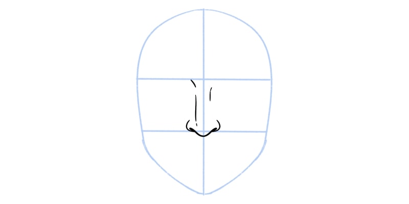 clean drawing of a cartoon styled nose