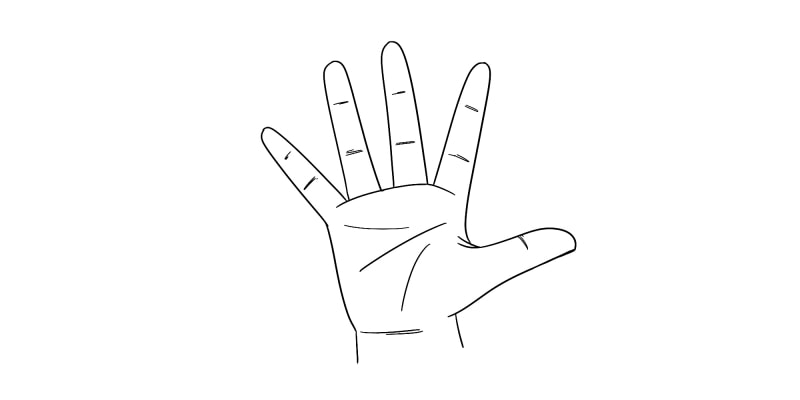 final drawing of a hand with clean lineart