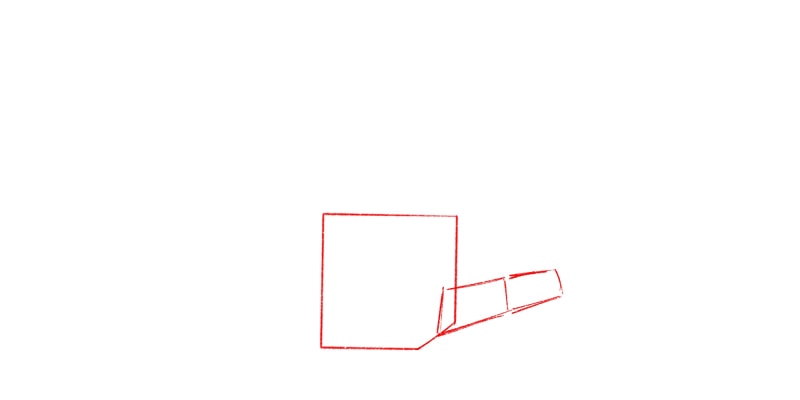 simple drawing of rectangular shapes for the thumb base