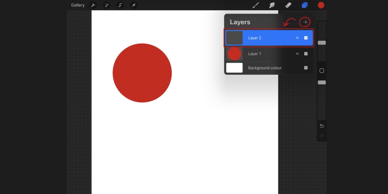 Create A New Layer By Tapping The Plus Sign On The Layers Pannel