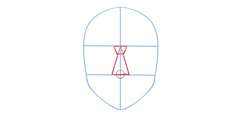 drawing of a nose using the basic shape guidelines