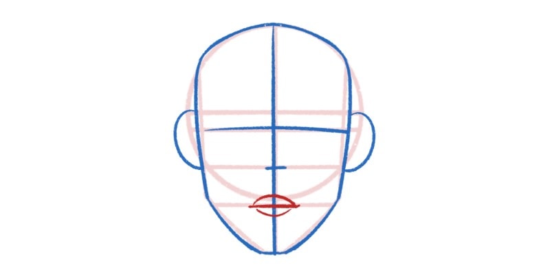simple head with a basic lip drawing