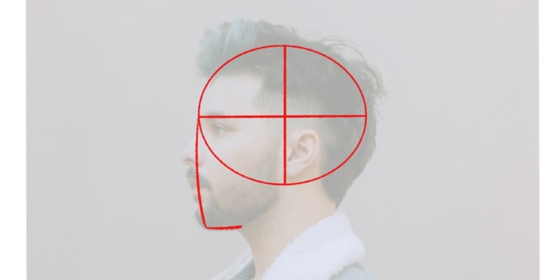 Add a horizontal line for the chin of the head profile drawing
