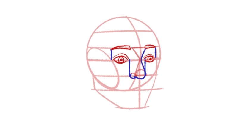 drawing simple filled circles on the eyes for the pupils