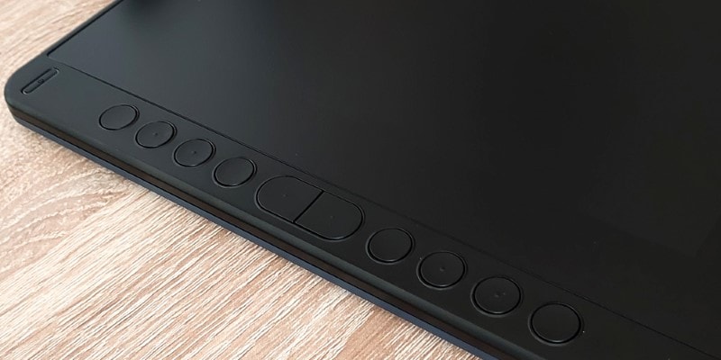 photo showing the buttons on the side of the kamvas 16 (2021) edition
