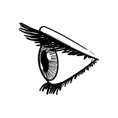 image showing an eye drawn from the side