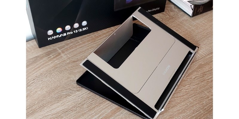 Foldable Stand ST200 photo on a table, perfect for the kamvas pro 13 (2.5k)
