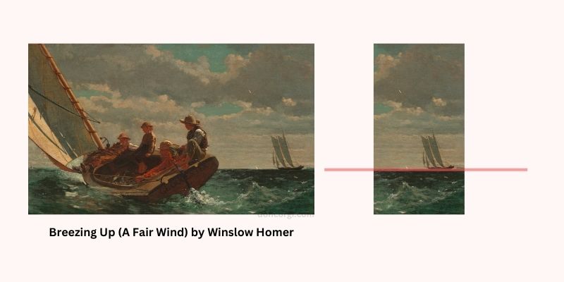 Horizontal Lines with Breezing Up (A Fair Wind) by Winslow Homer