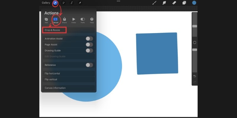 Using The Crop & Resize Menu To Crop The Canvas