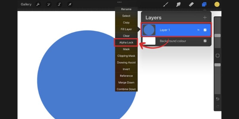 Tap The Layer To Show The Layer Options And Then Tap Alpha Lock