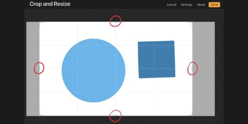 Drag The Small Bars To Crop The Canvas Horizontally Or Vertically