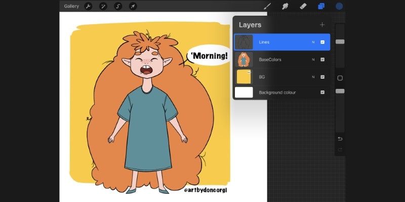 Open A New File Or An Existing Artwork you want to add a clipping mask in procreate