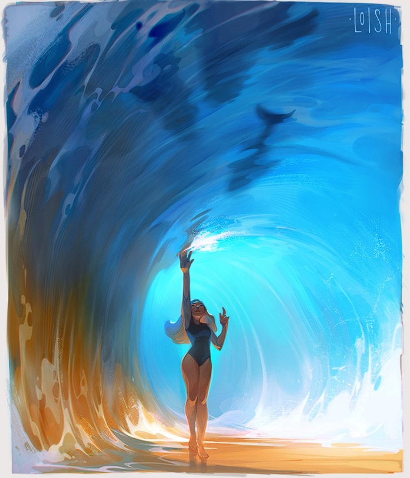 Digital Painting, Wave by Loish