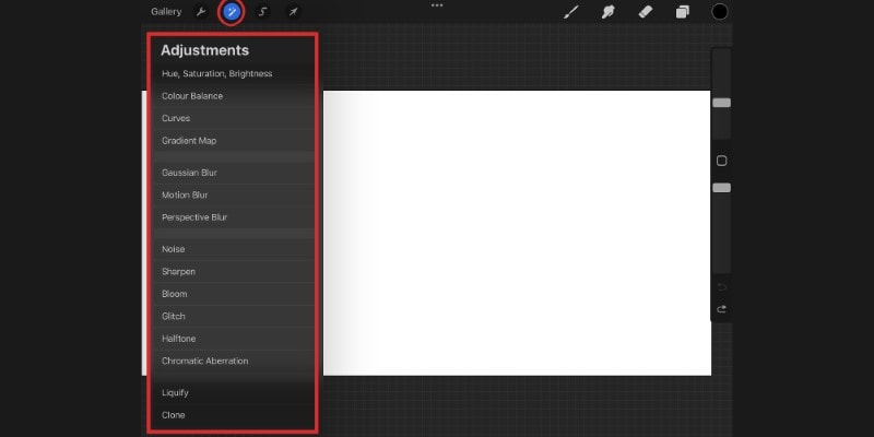 How To Access The Adjustments Menu In Procreate