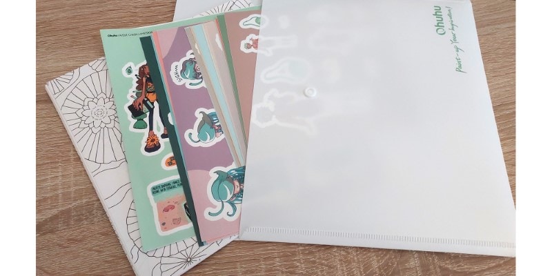 File Folder Filled With Several Sticker Sheets And 16 Coloring Sheets