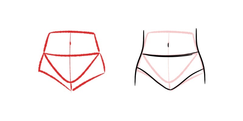 Female Waist And Hips Are Drawn Curvier