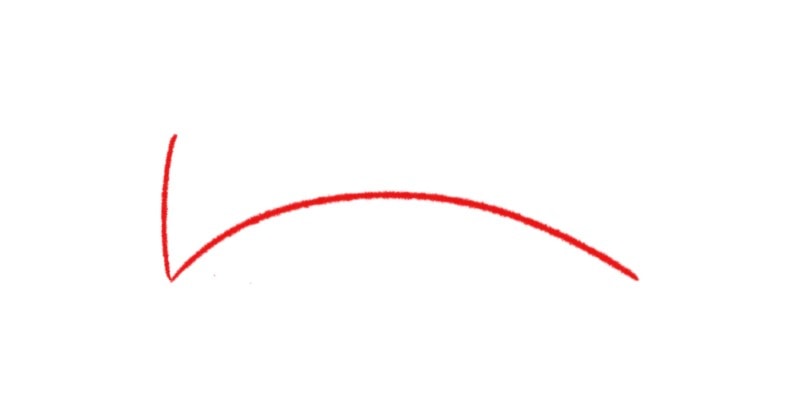 add a vertical line at the tip of the curved line