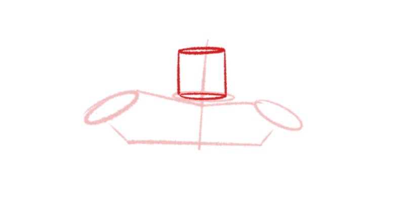 Using The Gesture As A Guideline Draw A Cylinder For The Neck