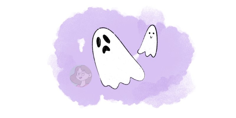 drawing of two spooky ghosts for halloween