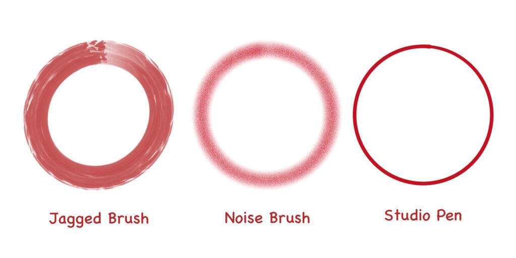 Different brushes in procreate creating a perfect circle