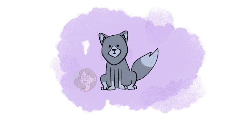 a cartoon wolf drawing
