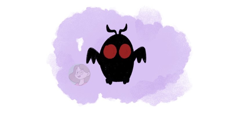 drawing of the mysterious Mothman!