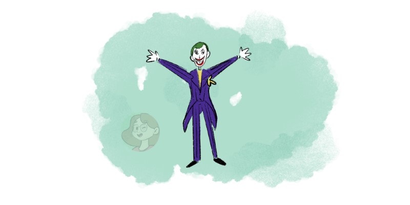 drawing of the joker, a very eerie character to draw for halloween!