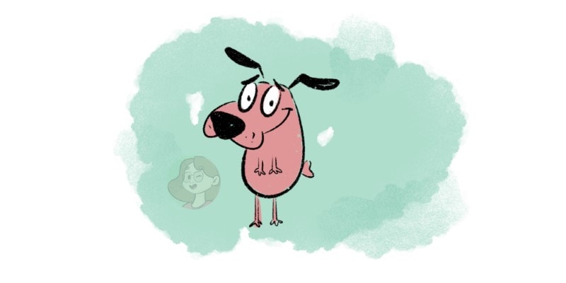 drawing of courage the cowardly dog