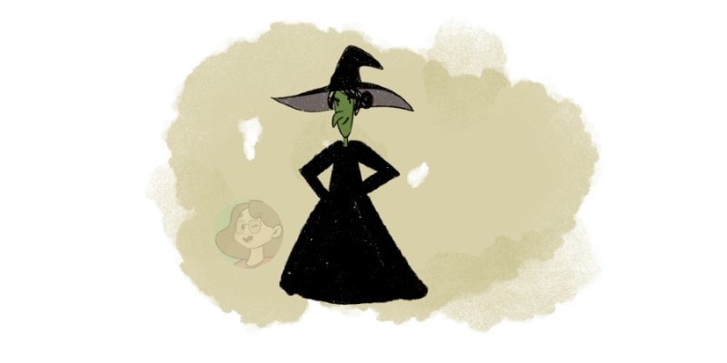 drawing of the wicked witch of the west for halloween